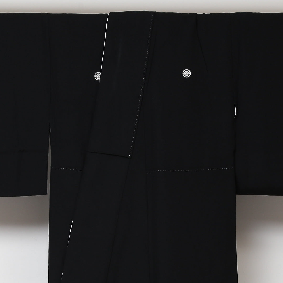 黒留袖 五つ紋 丸に木瓜 翠晶 身丈147cm 裄丈63cm Aランク 正絹 袷 比翼 広衿 XS 作家物 落款 京友禅 山水 フォーマル 黒系 1211-F0192