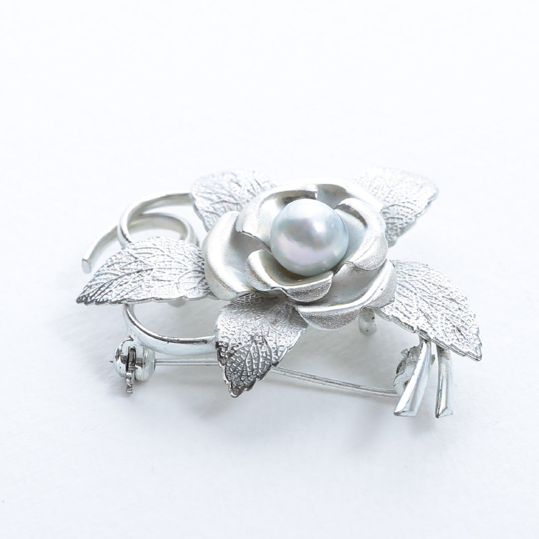 帯留め Sランク シルバー パール 銀系 1231-000151