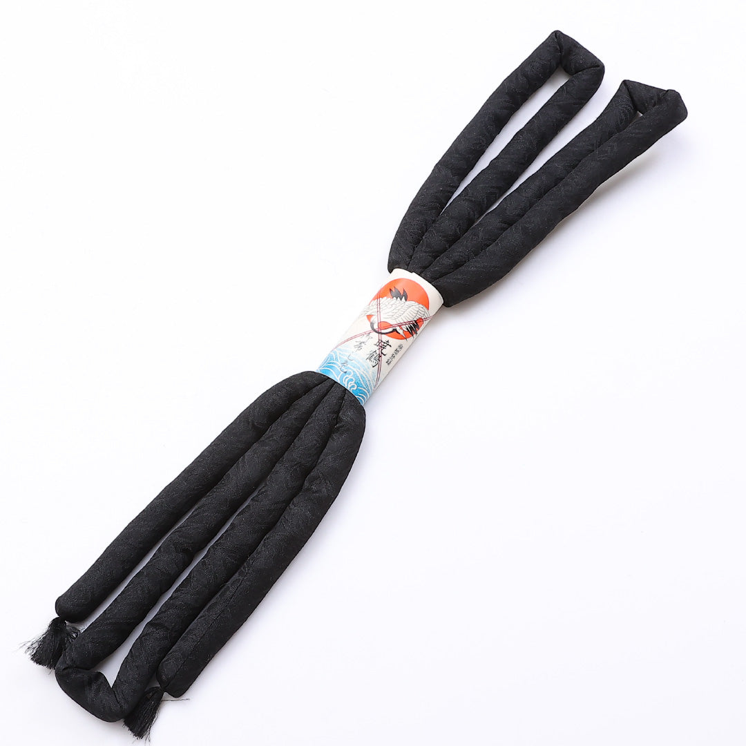 新古品 帯締め 丸くげ 弔事用 正絹 黒系 Nランク 1236-000701