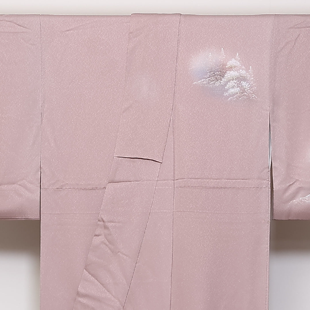 訪問着 袷 身丈157cm 裄64.5cm 正絹 風景 手描き 金彩 Bランク 1212-00731