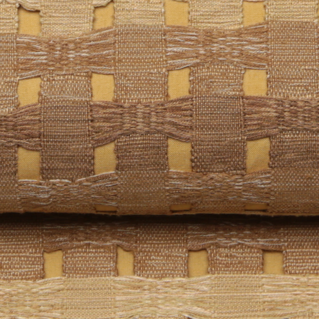 袋帯 帯丈450cm 六通 ますいわ屋 はればれ加工 創作 カジュアル 黄系 正絹 Sランク 1223-01109