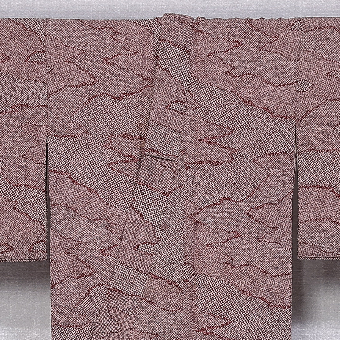 小紋 身丈151cm 裄丈63cm M 正絹 Cランク 袷 バチ衿 鹿の子柄 1215-11246