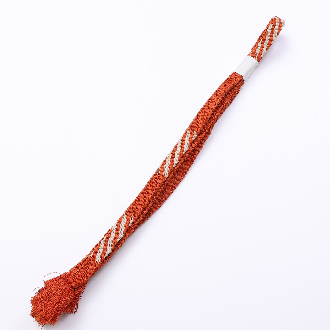 帯締め 平組紐 正絹 茶系 Aランク 1236-000694