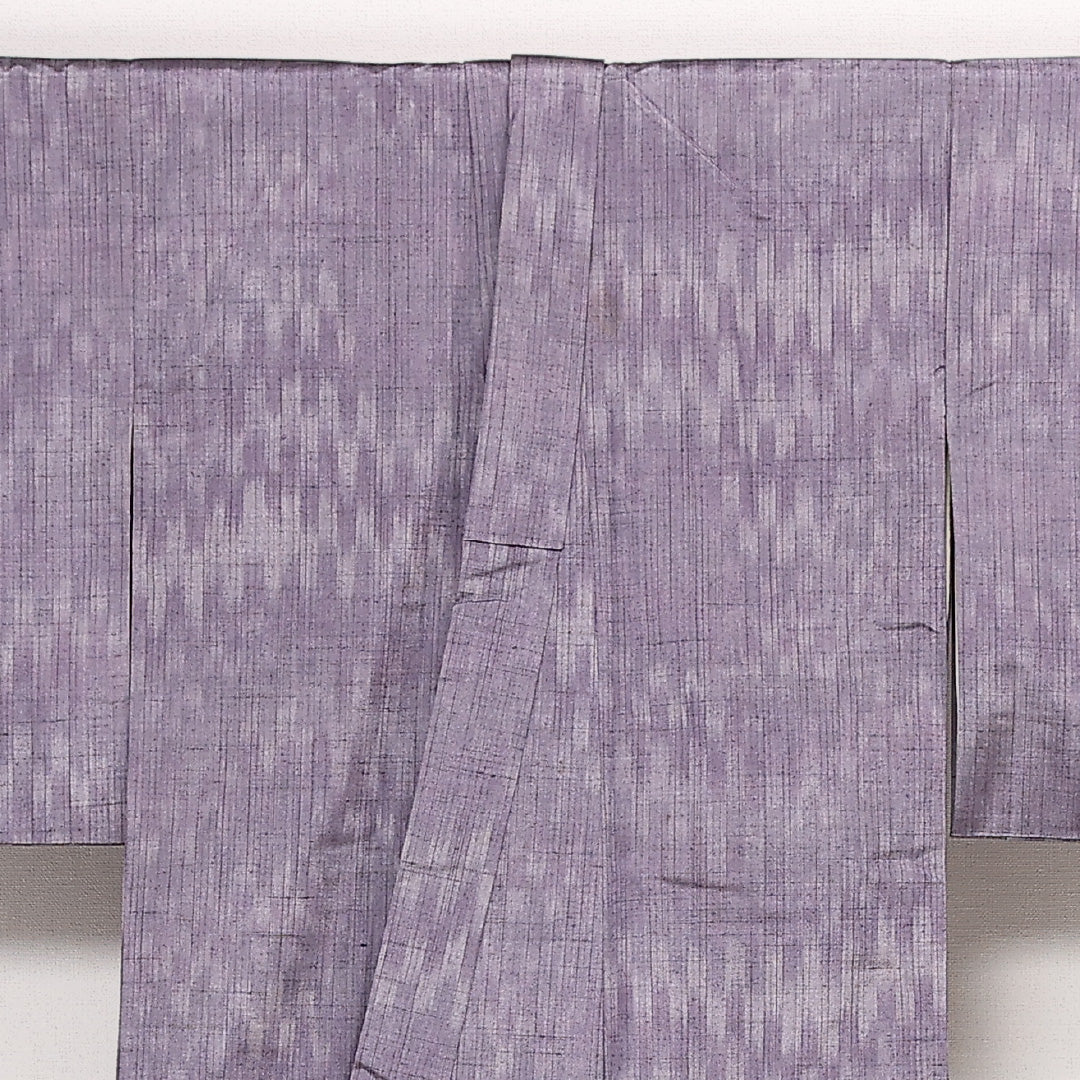 飯田紬 袷 身丈150cm 裄丈62cm 正絹 Cランク インフォーマル バチ衿 Sサイズ 創作柄 紫系 LP 1223-13384