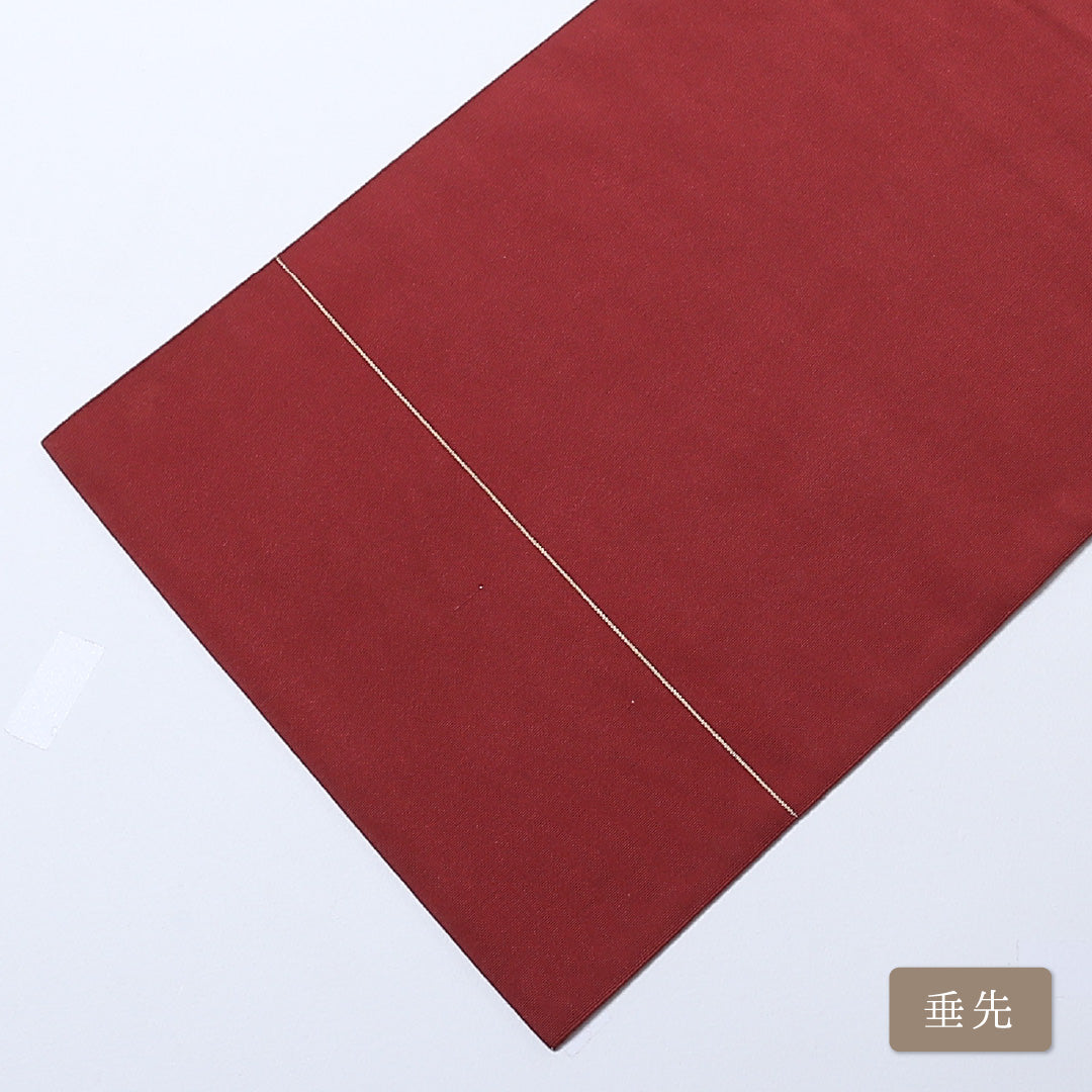 名古屋帯 帯丈362cm ポイント柄 松葉仕立て 正絹 ボタニカル カジュアル Bランク 赤系 1224-00806-412 1224-00806