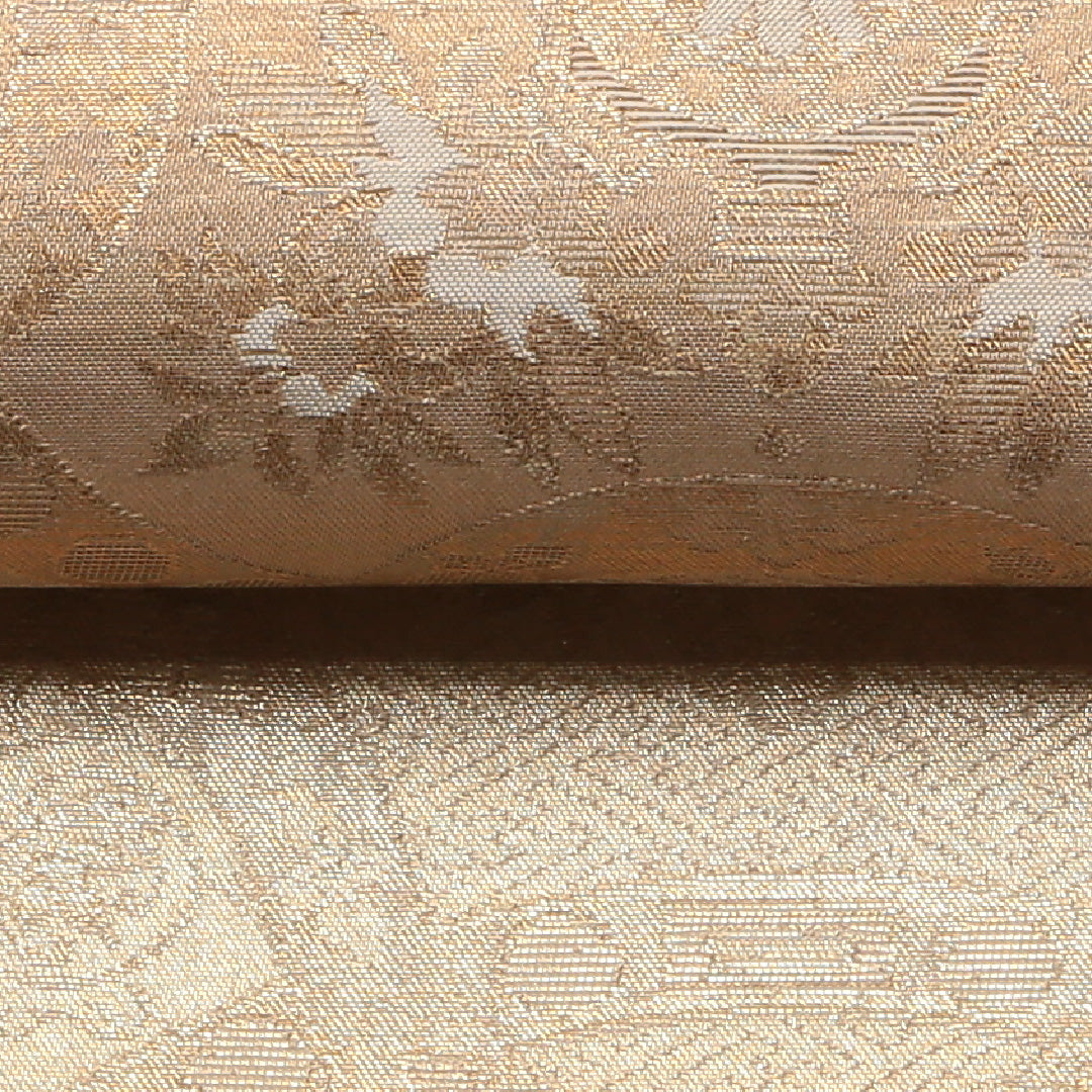 袋帯 帯丈422cm 正絹 六通 フォーマル 宝相華 引箔 ベージュ系 1243-01344