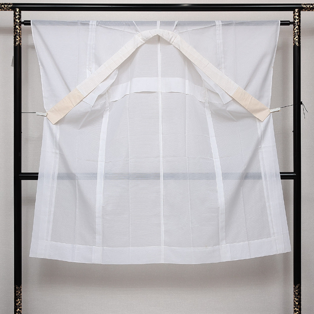 夏物 長襦袢 絽 身丈131cm 裄丈63cm 正絹 Sランク Lサイズ 白系 RP 1239-14037