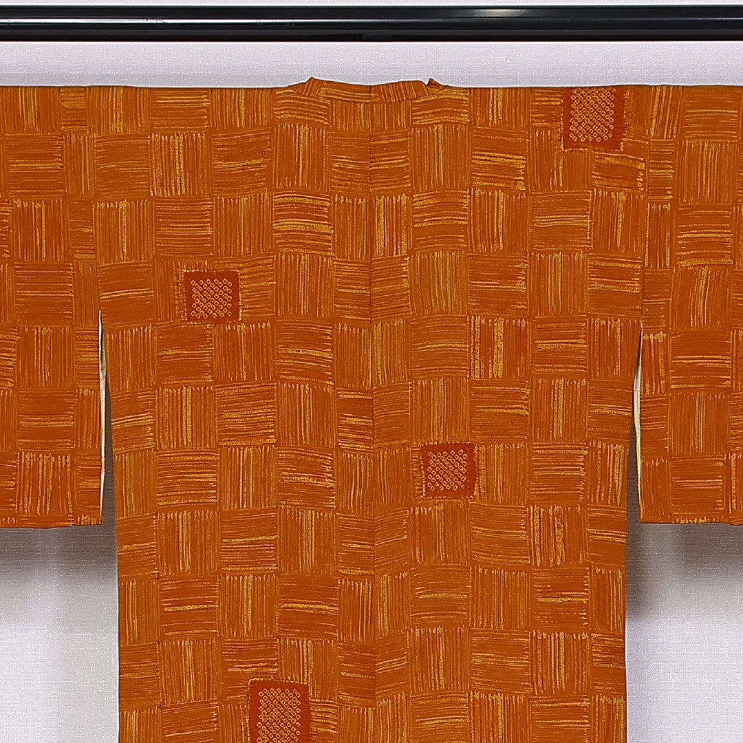 道行コート 袷 身丈86cm 裄丈63cm 正絹 Sランク セミフォーマル Sサイズ 創作柄 朱系 RP 1237-10620