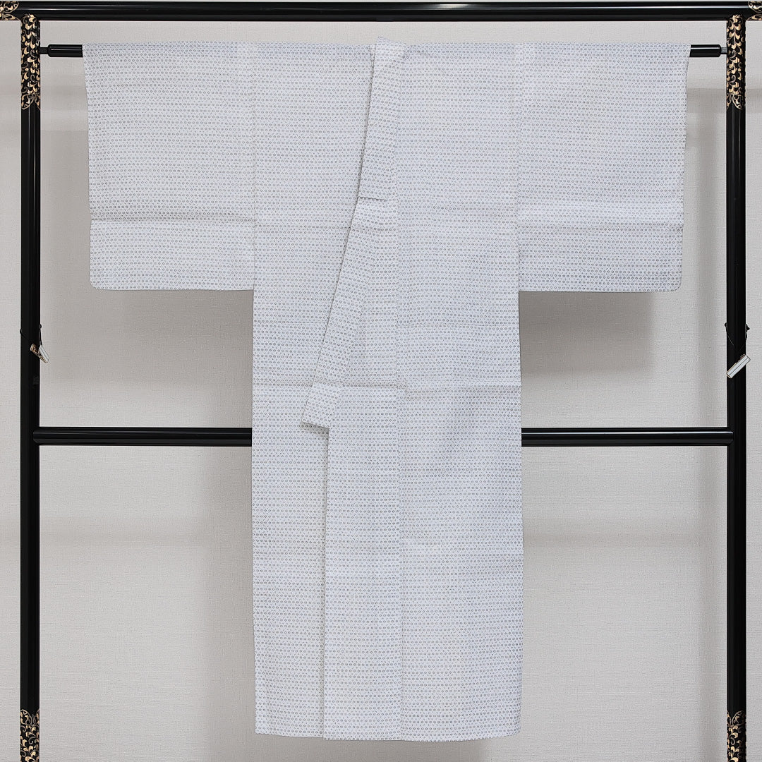 浴衣 男性用 夏物 洗える着物 身丈138cm 裄丈63cm Sランク 木綿 Sサイズ カジュアル 創作柄 シック 粋 白系 1219-14287