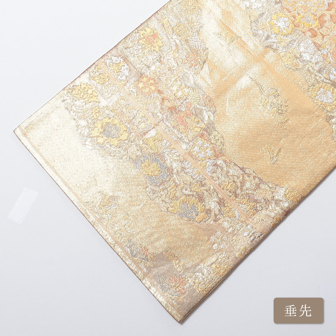 袋帯 帯丈436cm 六通 仕立て上がり フォーマル Sランク 鳳凰 宝相華 金系 1223-00683-221 1223-00683