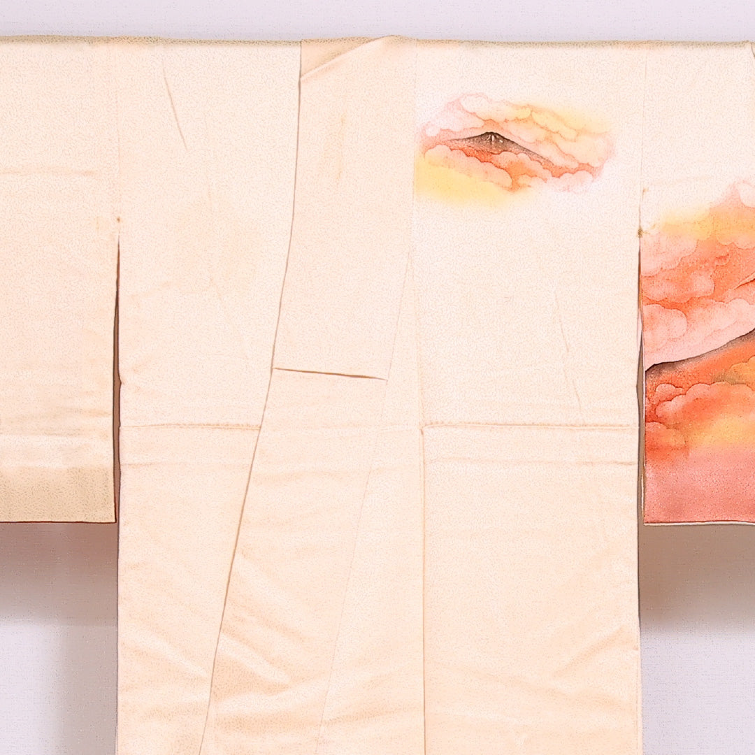 訪問着 袷 身丈163.5cm 裄62.5cm 正絹 風景 山 雲取 Bランク 1212-00839