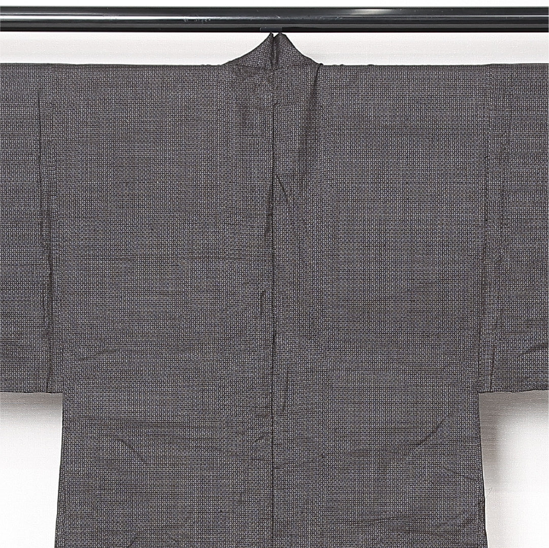 羽織 男性用 袷 身丈93cm 裄丈66cm 正絹 Cランク カジュアル Sサイズ 格子絣 グレー系 LP 1235-13081