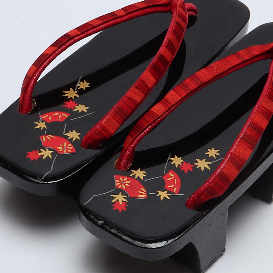 未使用品 夏物 下駄 カジュアル 正絹 Aランク 和装小物 黒系 1244-00708