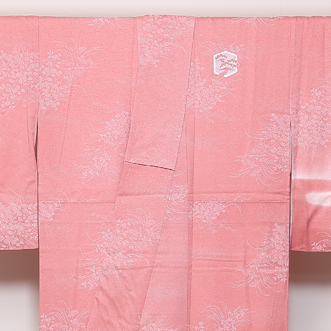金駒刺繍 訪問着 袷 身丈155cm 裄63cm 正絹 エ霞 亀甲 笠松 ぼかし Sランク 1212-00726