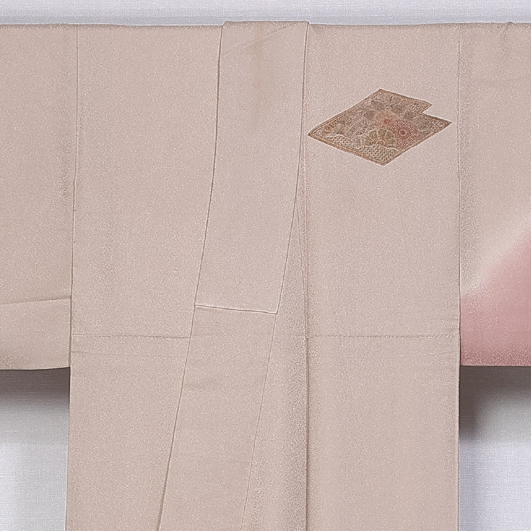 訪問着 身丈164cm 裄丈61.5cm Aランク 袷 一つ紋 正絹 広衿 汕頭刺繍 蘇州刺繍 松皮菱 菊 ぼかし 1212-10206