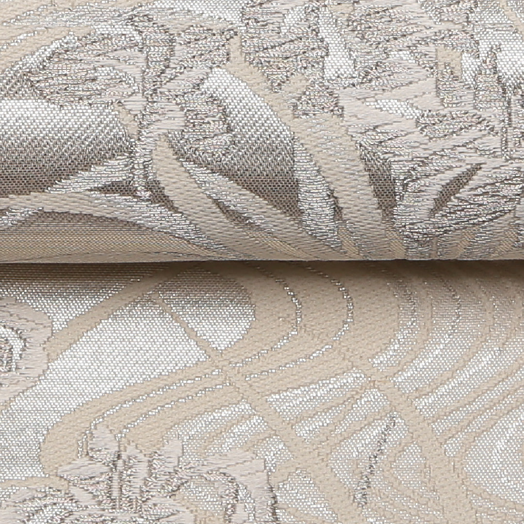 袋帯 帯丈432cm 正絹 六通 セミフォーマル 流水 菖蒲 銀系 クリーム系 1243-01297