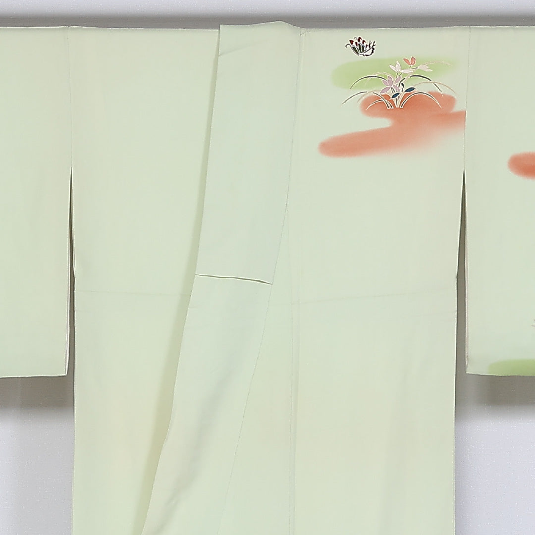 訪問着 袷 身丈163cm 裄67.5cm 正絹 揚羽蝶 桜 エ霞 紅葉 Aランク 1212-00744