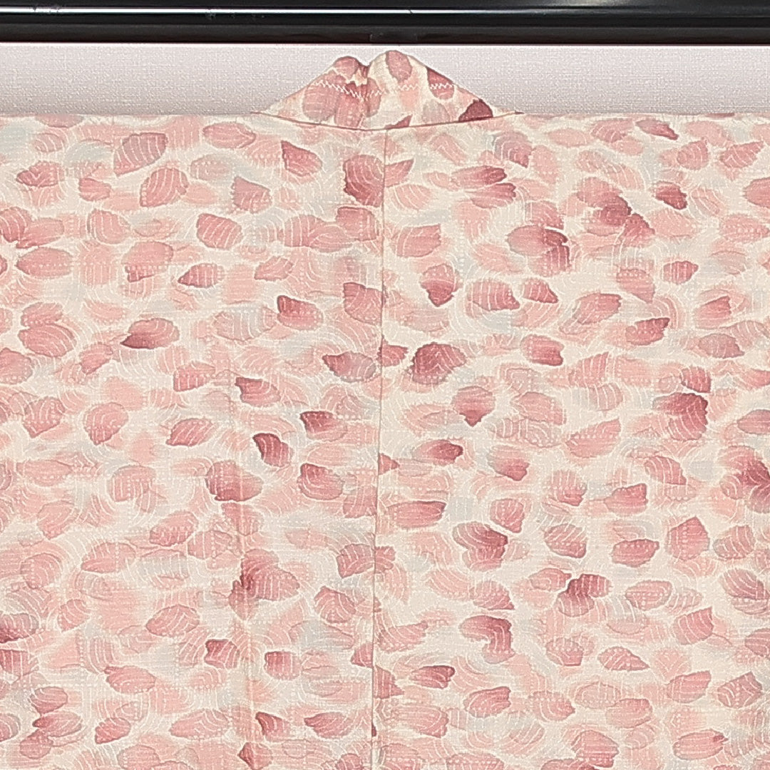羽織 袷 身丈76cm 裄丈62cm 正絹 Dランク カジュアル Sサイズ 桜 ピンク系 HP 1232-13848