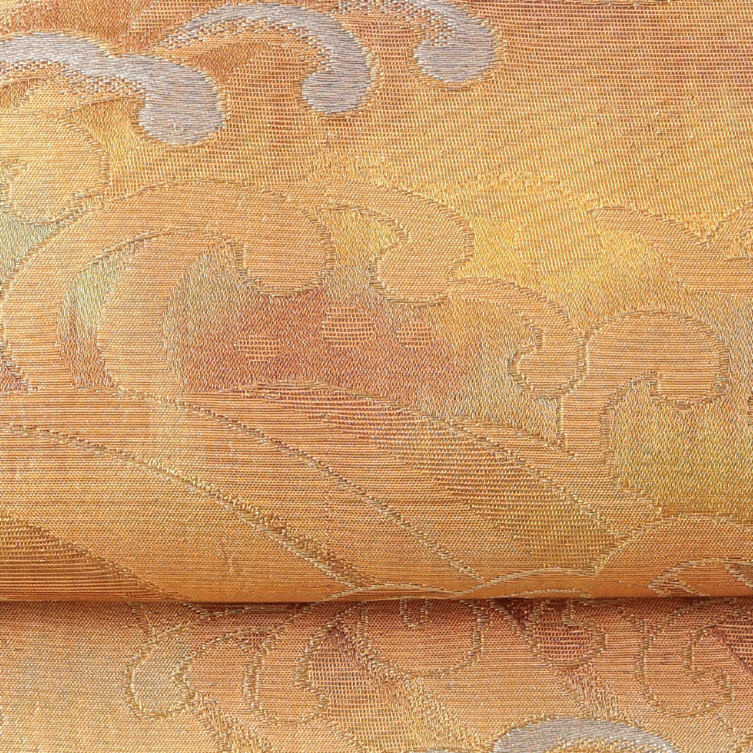 袋帯 帯丈408cm 正絹 六通 フォーマル 荒磯 古典柄 金系 1243-01765