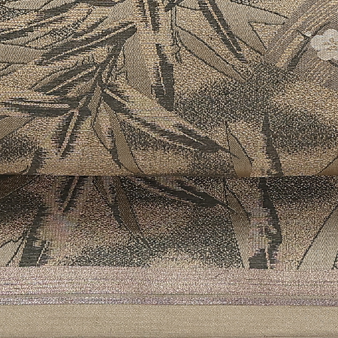 アンティーク 丸帯 帯丈400cm 全通 檜扇 菊や梅 笹 緑系 セミフォーマル 金系 正絹 Sランク 1223-00903