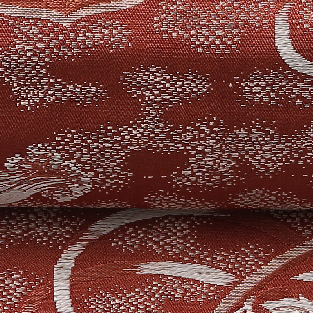 アンティーク 九寸名古屋帯 Aランク 帯丈327cm 正絹 六通 名古屋仕立て 織り 鳳凰 茶系 RP 1245-02792
