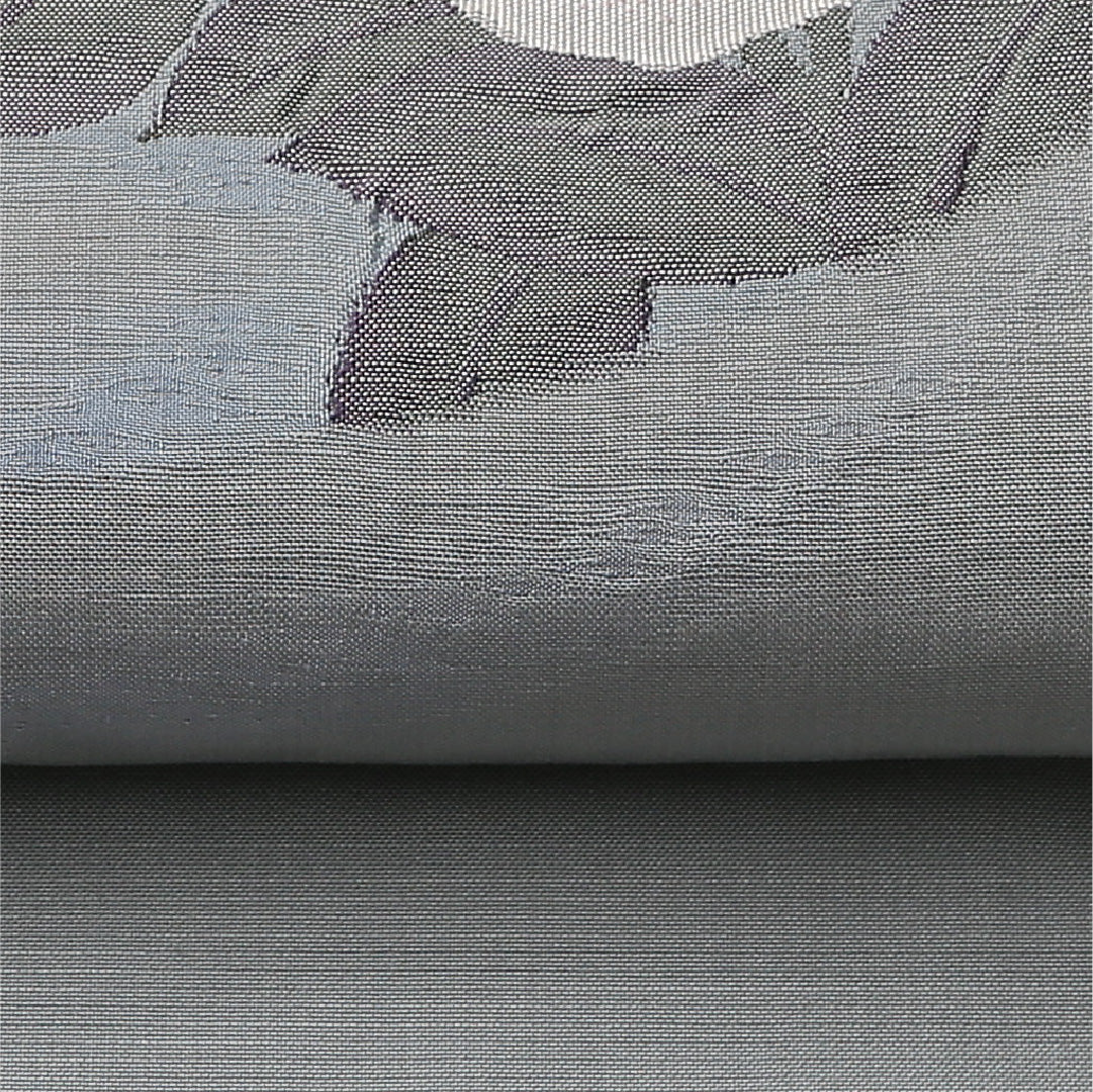 名古屋帯 ポイント柄 帯丈352cm カジュアル Aランク 正絹 綴れ織 椿 写実的 気品 緑系 1224-02677