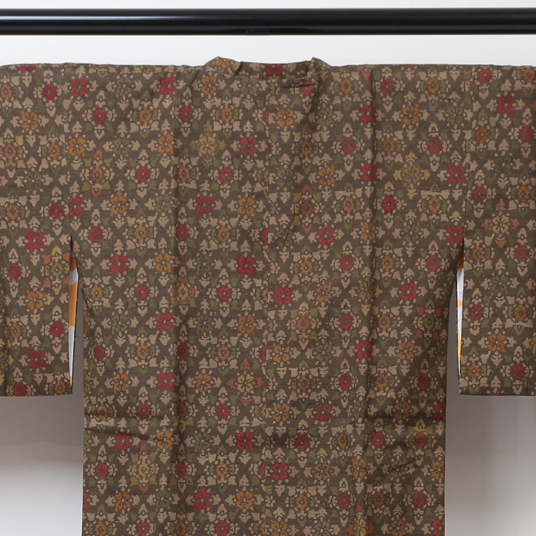 道行コート 身丈84cm 裄丈62cm 正絹 Sランク セミフォーマル Sサイズ 花柄 緑系 RP 1237-05705