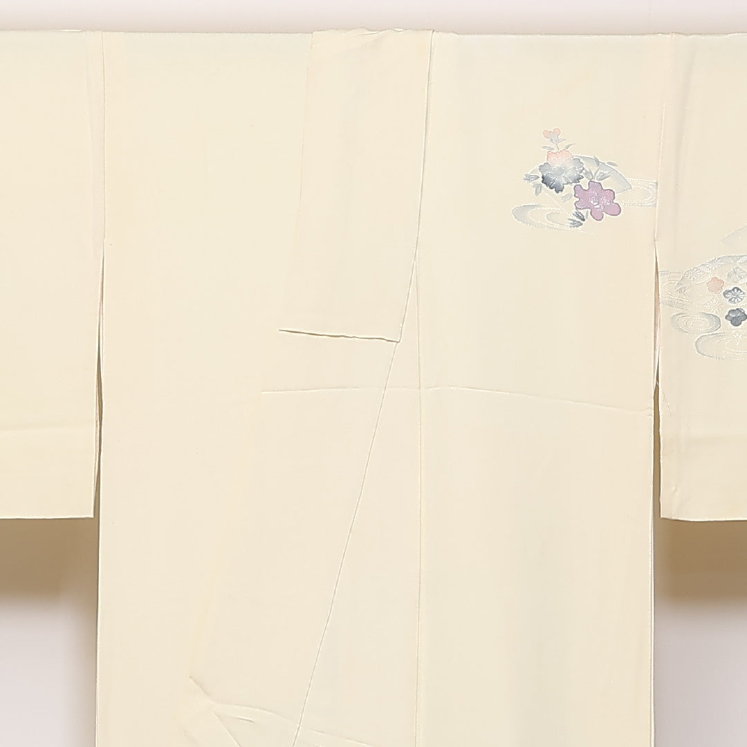 訪問着 袷 身丈162cm 裄67cm 正絹 梅 銀杏 流水 Cランク 1212-00702