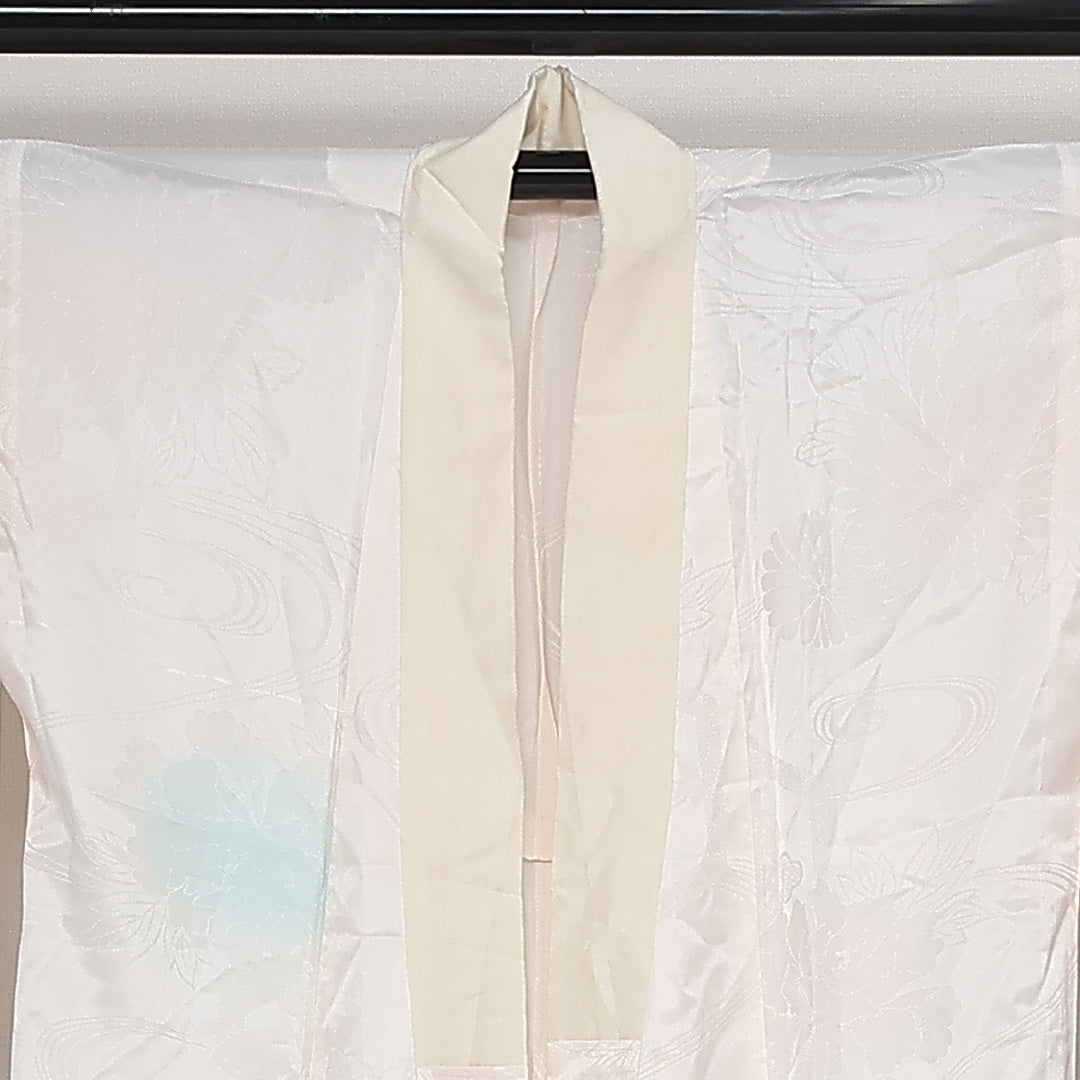 洗える着物 長襦袢 無双袖 身丈136cm 裄丈61cm ポリエステル Aランク 紋意匠 (吉祥文様) 2XLサイズ 白系 RP 1239-13435