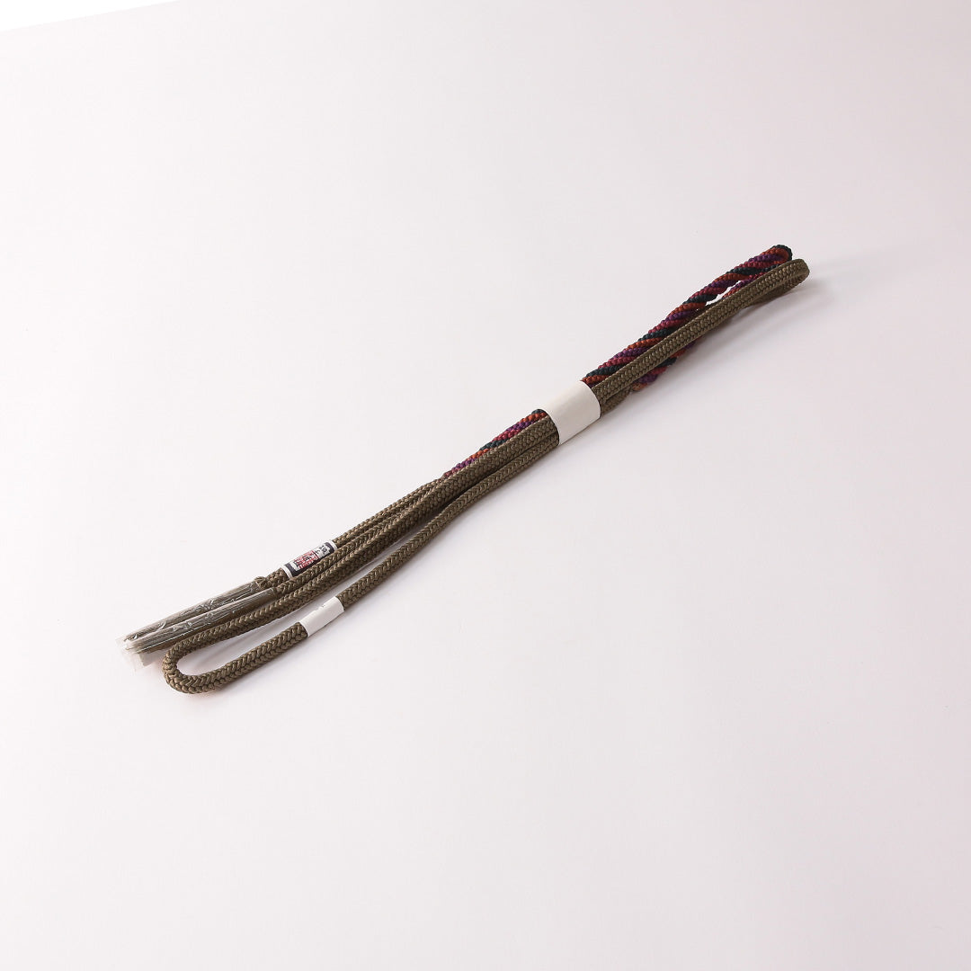 新古品 帯締め 正絹 Nランク 角組紐 冠組 緑系 多色系 1236-01558