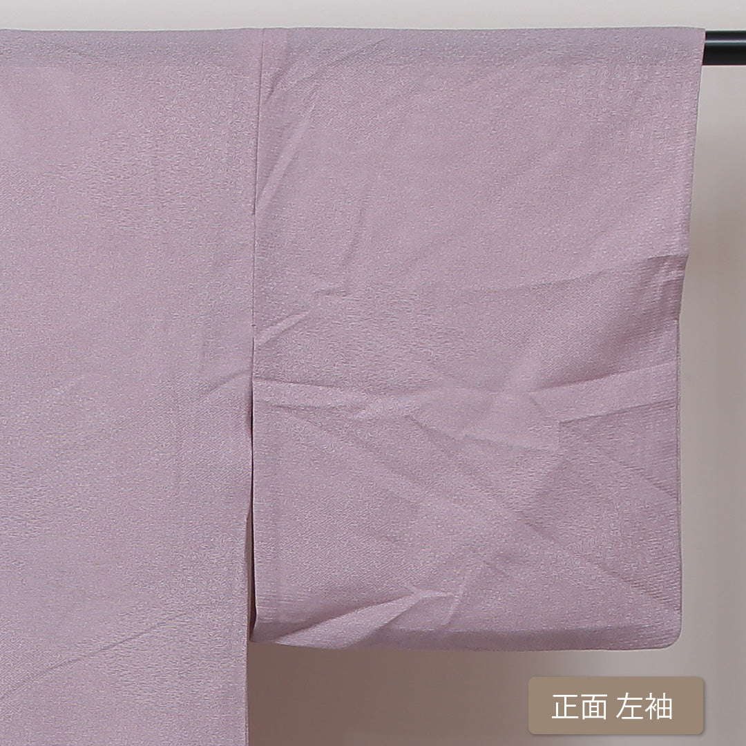 夏物 江戸小紋 絽 身丈154cm 裄64cm 正絹 寄せ柄 夏着物 ピンク系 Bランク 1215-01244