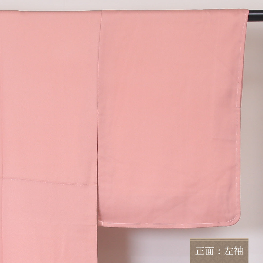 色留袖 一つ紋 剣片喰 身丈163cm 裄丈64.5cm Sランク 正絹 袷 広衿 L 金彩 牡丹 セミフォーマル ピンク系 1211-F0219