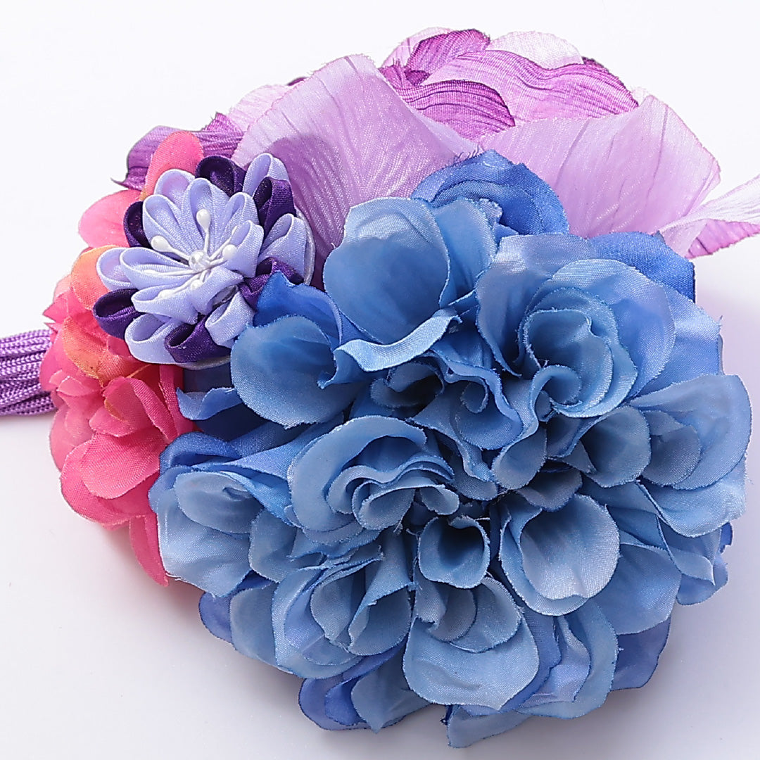 新古品 髪飾り Nランク 浴衣 成人式 卒業式 青系 1237-00103