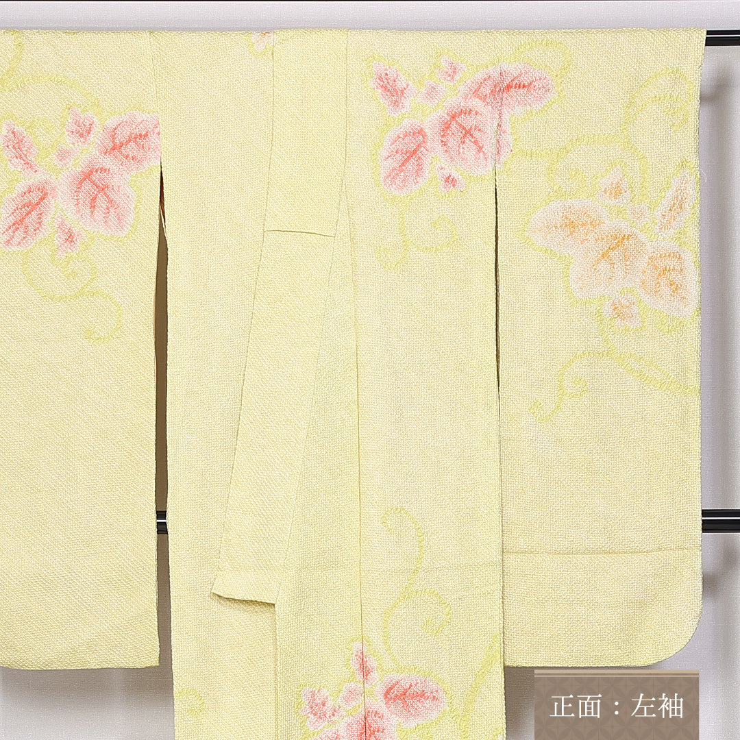 振袖 身丈171cm 裄丈64.5cm 袷 正絹 Aランク 広衿 総絞り 唐草 1213-F0369