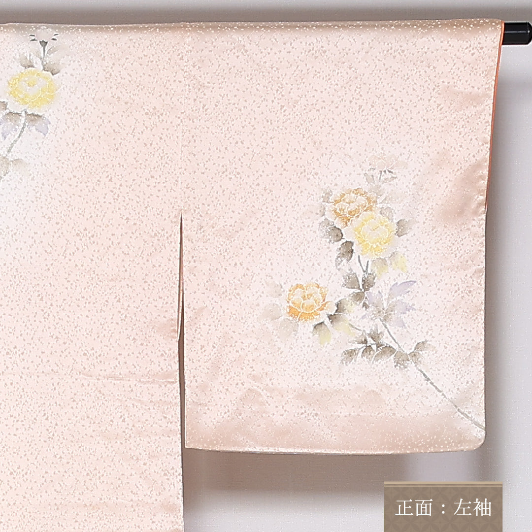 訪問着 袷 身丈167cm 裄68cm 正絹 ぼかし 牡丹 Sランク 1212-00801