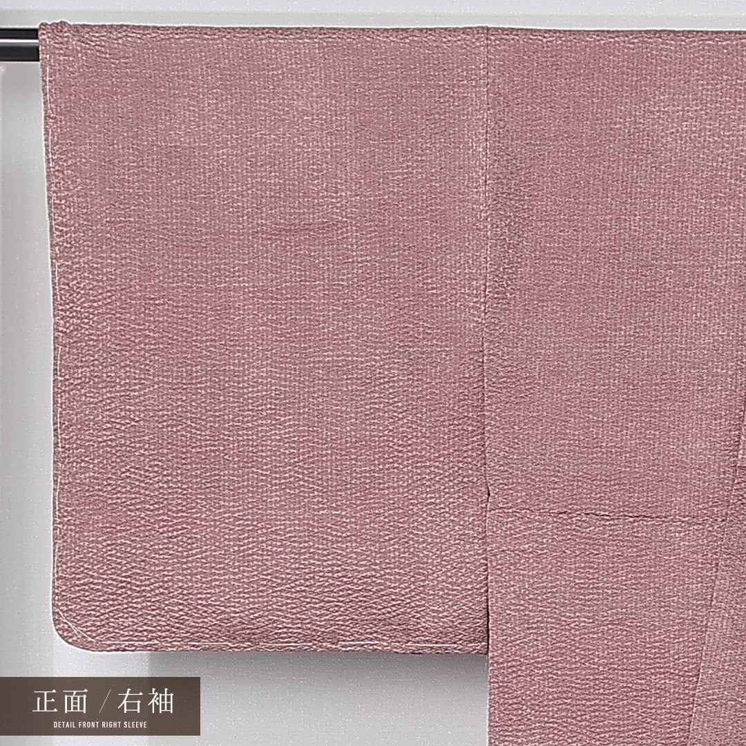 付下げ 袷 身丈160cm 裄丈65cm 正絹 Sランク 一つ紋 (三つ橘) セミフォーマル 広衿 Lサイズ ぼかし染 無地 紫系 RP 1218-12411