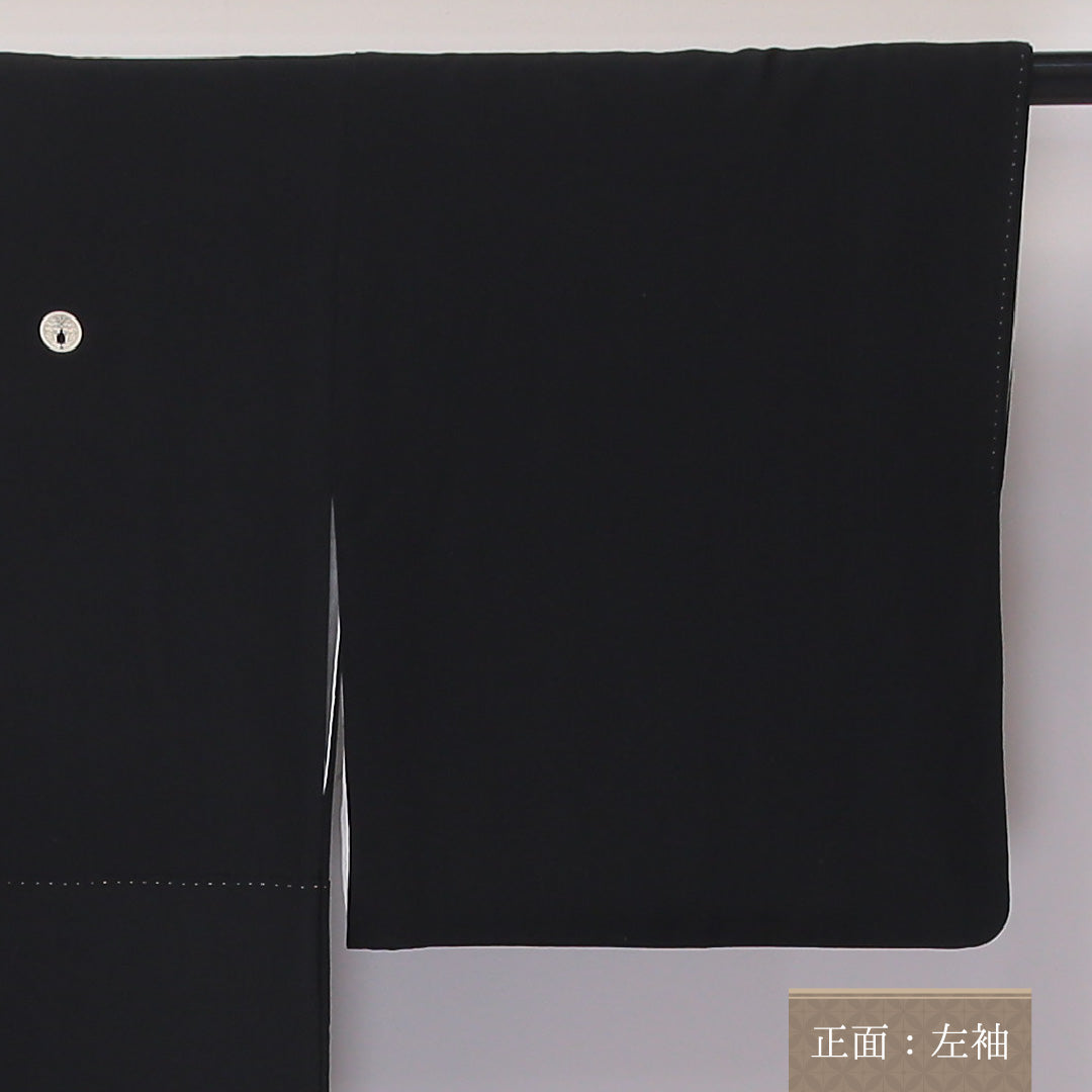 黒留袖 五つ紋 丸に抱き茗荷 身丈154cm 裄丈62cm Aランク 正絹 袷 比翼 広衿 S 作家物 落款 加賀友禅 茶屋辻 フォーマル 黒系 1211-F0256