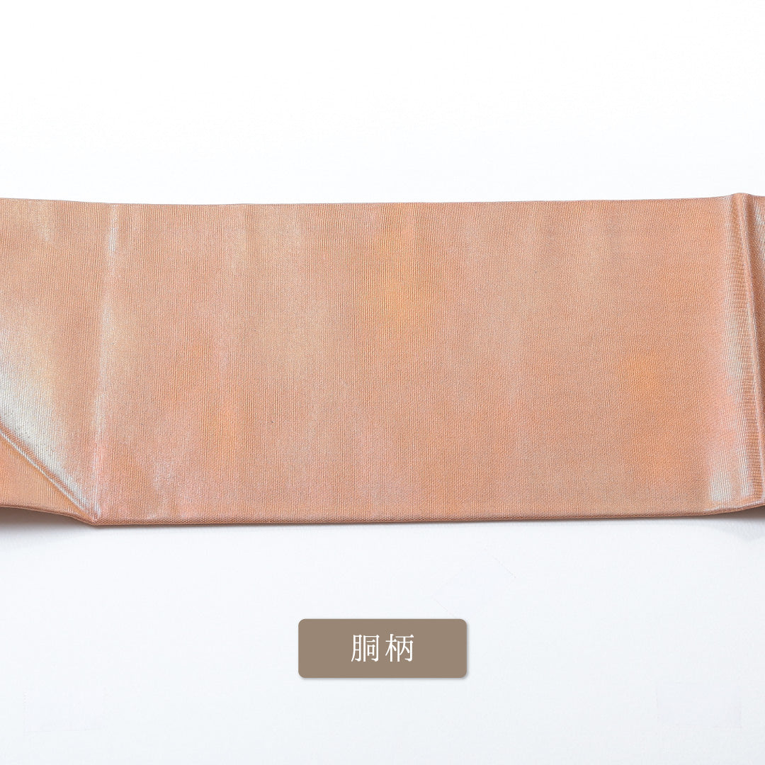 名古屋帯 帯丈350cm 全通 名古屋仕立て 正絹 無地 引箔 カジュアル Aランク 朱系 1224-00700-316 1224-00700