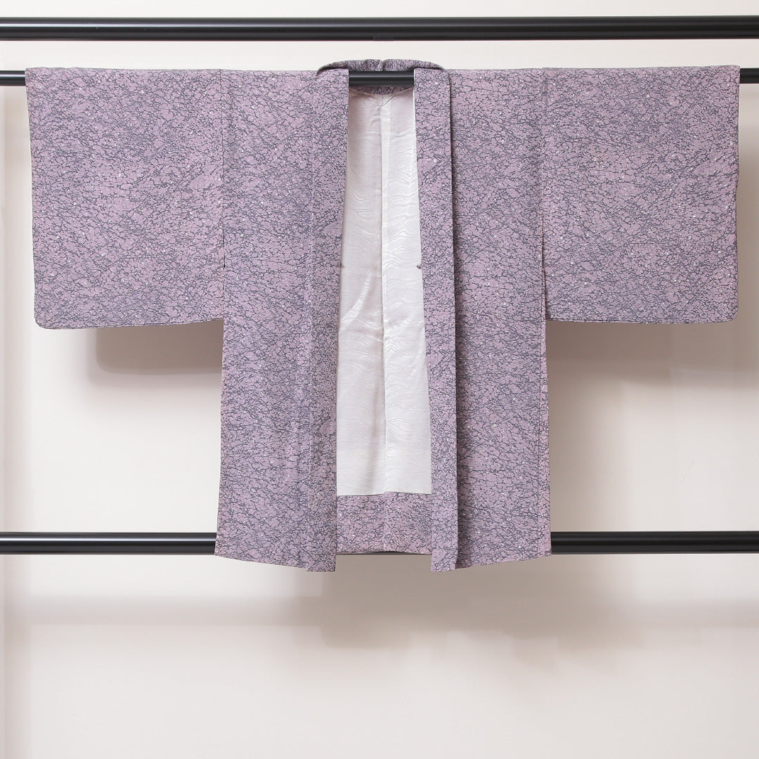 羽織 身丈81cm 裄丈62cm S 正絹 紫系 Aランク 1217-00784
