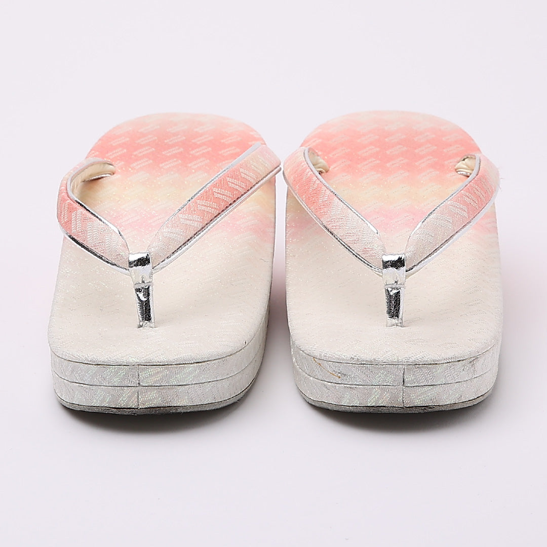 草履・バッグセット Aランク 礼装用 正絹 錦織 外箱付き FREE ピンク系 銀系 A-31 1241-00449