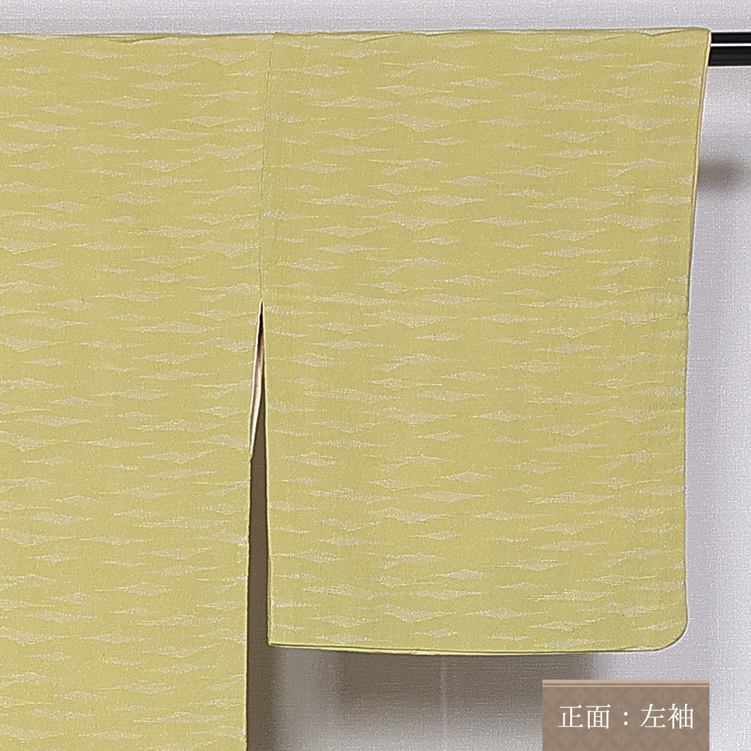 小紋 身丈151cm 裄丈63.5cm S 正絹 Aランク 袷 一つ紋 五三桐 バチ衿 創作 1215-10661