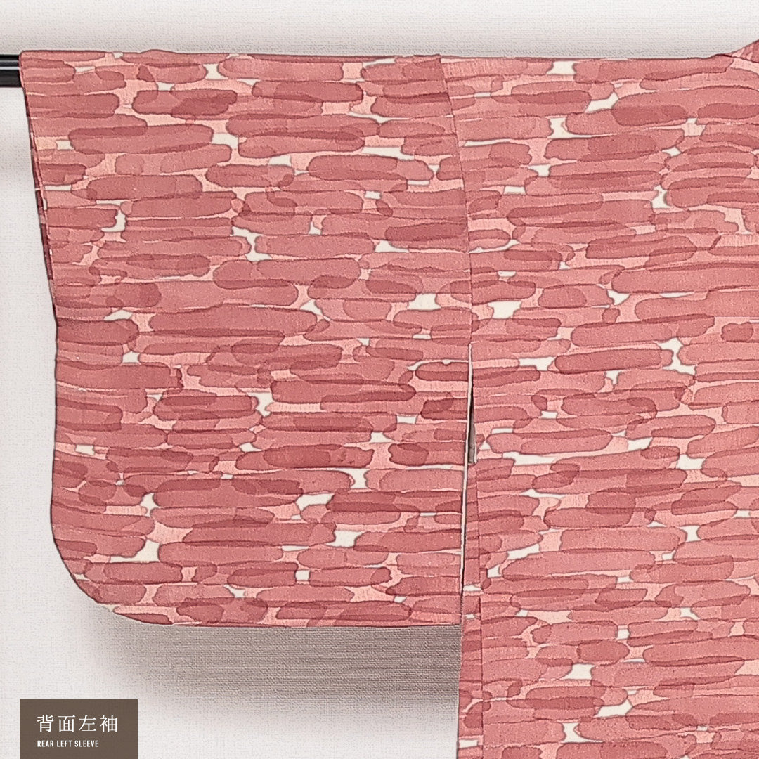 羽織 袷 身丈72cm 裄丈62cm 正絹 Cランク カジュアル Sサイズ 紐あり 創作柄 ピンク系 HP 1232-13901