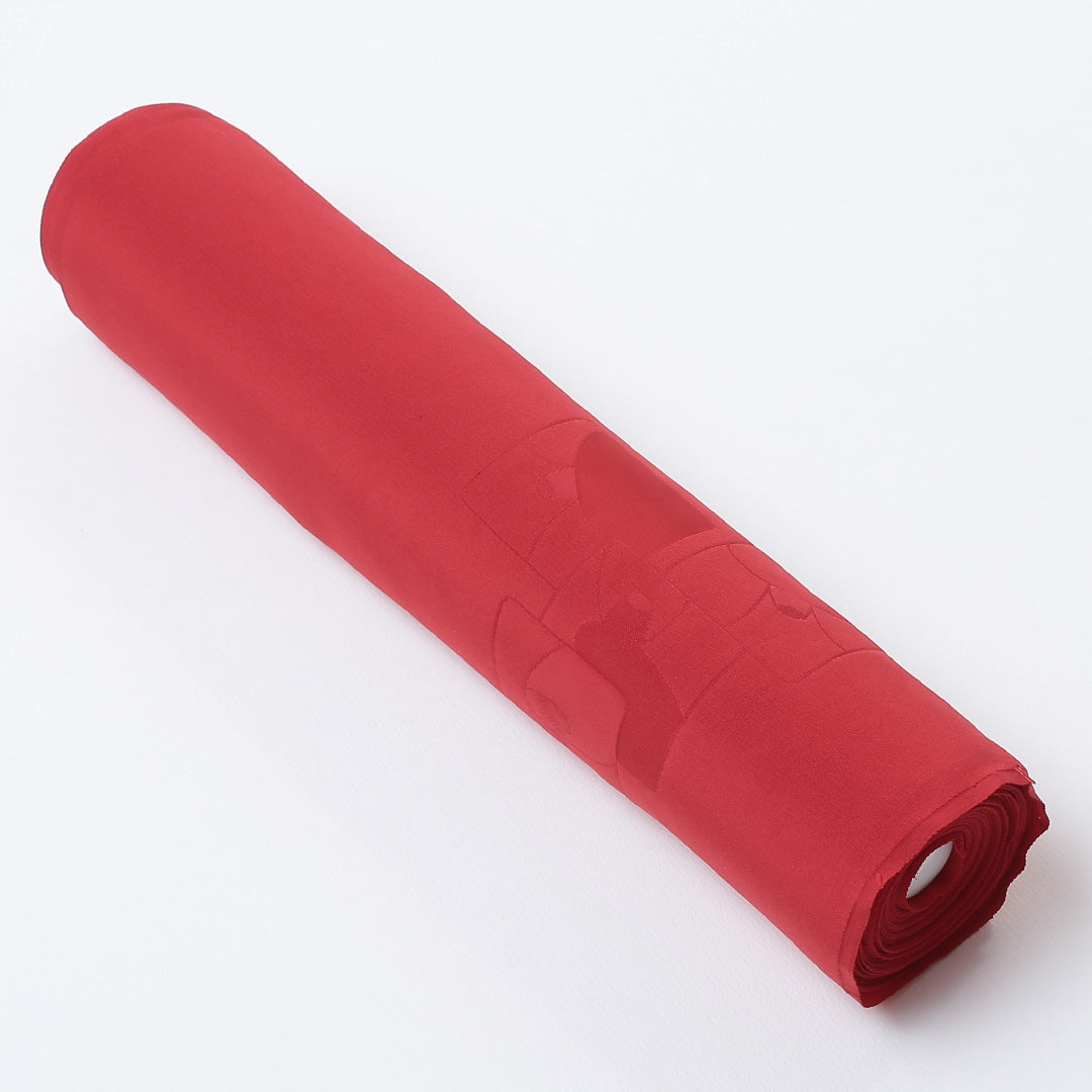 新品 反物 色無地 正絹 椿 証紙 赤系 1232-00005-G005-12 1232-00005-G005