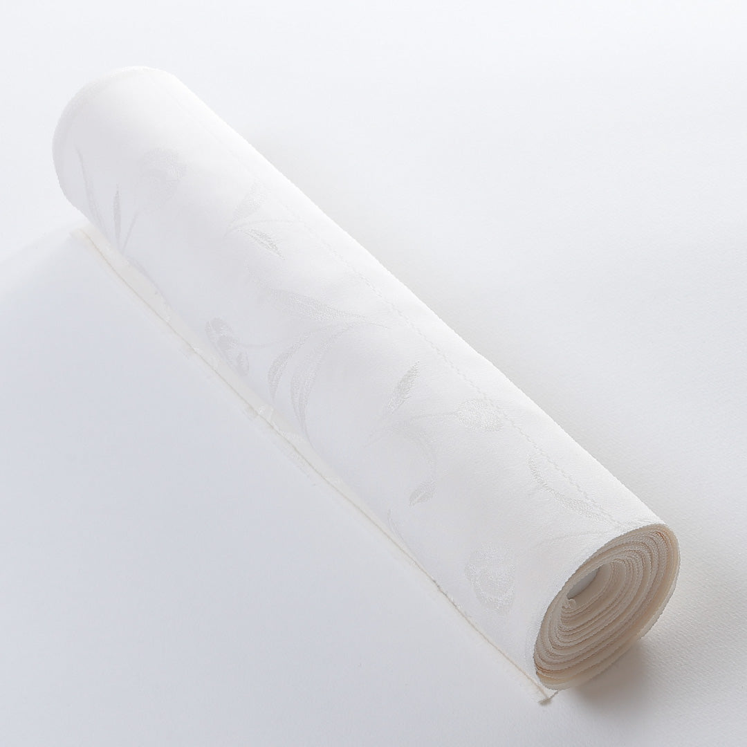新品 反物 色無地 正絹 丹後ちりめん チューリップ 証紙 白系 1232-00029-G038-11 1232-00029-G038