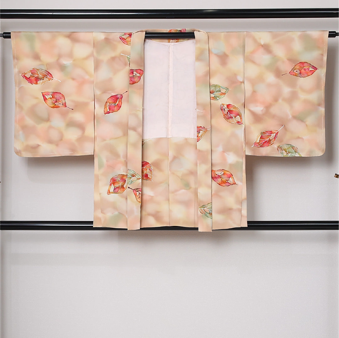 羽織 袷 身丈79cm 裄丈63cm 正絹 Sランク カジュアル Sサイズ ぼかし染 植物柄 多色系 RP 1232-12860