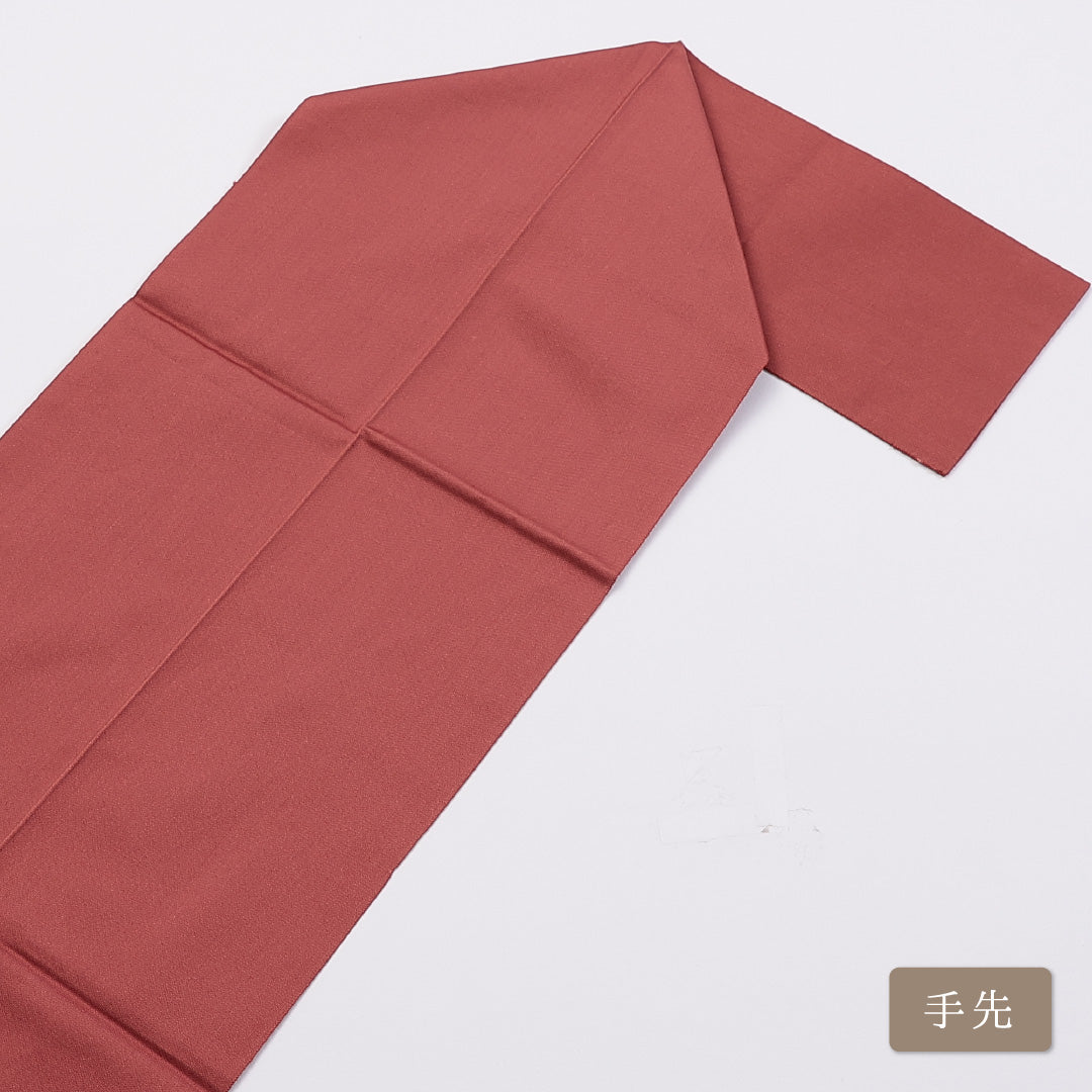 八寸名古屋帯 Bランク 帯丈350cm 正絹 六通 松葉仕立て 織り カジュアル チューリップ 朱系 RP 1245-00898
