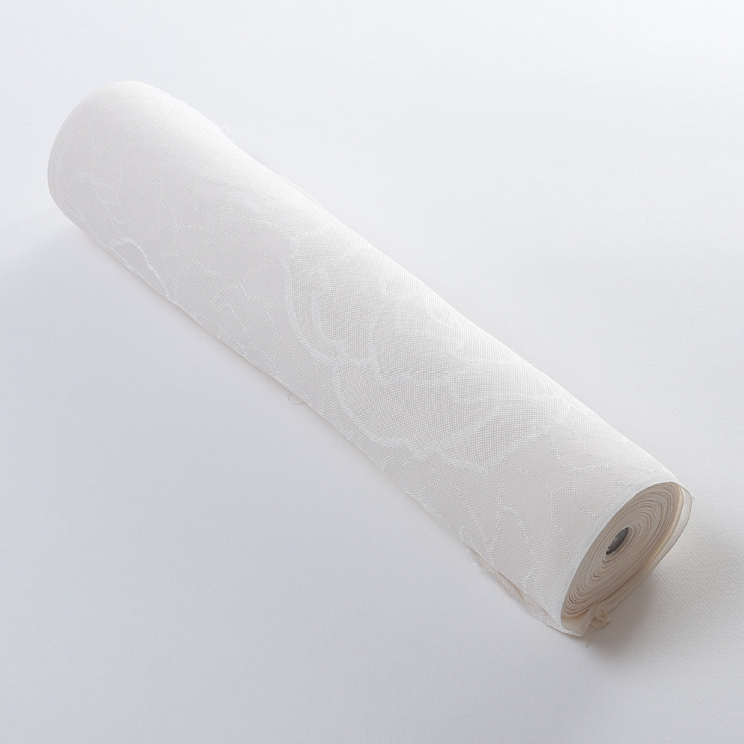 新品 反物 色無地 正絹 紋紗 薔薇 丹後ちりめん 証紙 白系 1232-00033-G047-11 1232-00033-G047