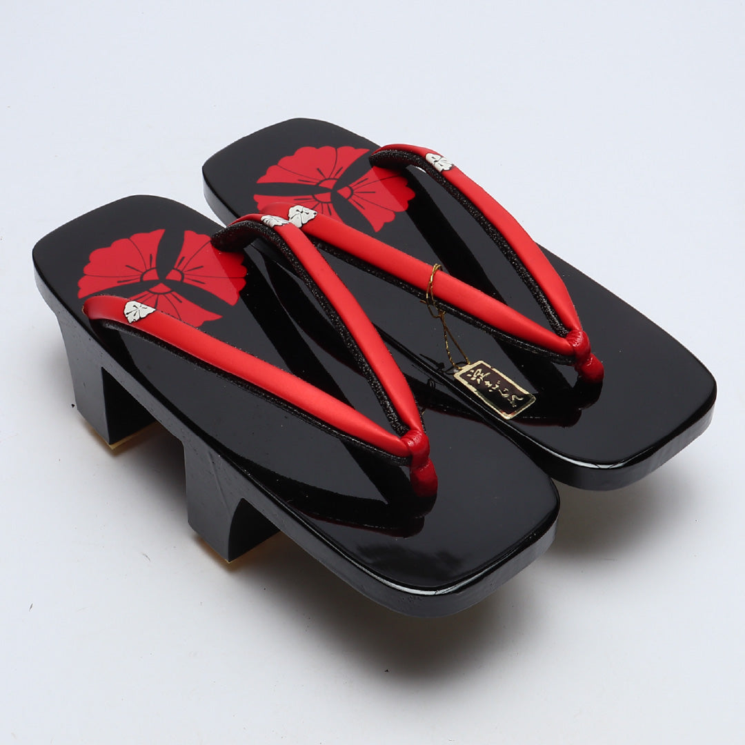未使用品 下駄 カジュアル S 木製 Aランク 和装小物 黒系 1244-00802
