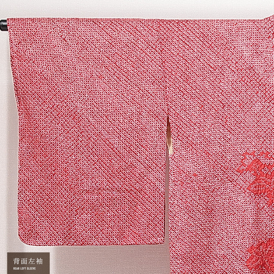 未使用品 絵羽羽織 袷 身丈78cm 裄丈64cm 正絹 Nランク インフォーマル Mサイズ 絵羽羽織 しつけ糸 花柄 赤系 RP 1234-14690