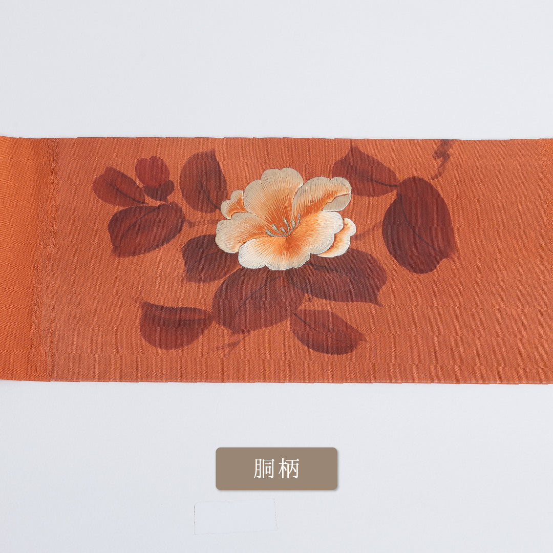 名古屋帯 帯丈360cm ポイント柄 名古屋仕立て 刺繍 カジュアル Aランク 朱系 122400560316